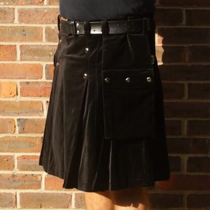 Black velvet kilt