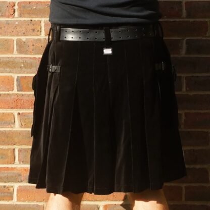 Black velvet kilt