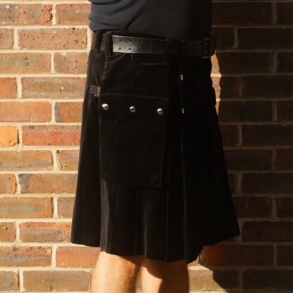 Black velvet kilt