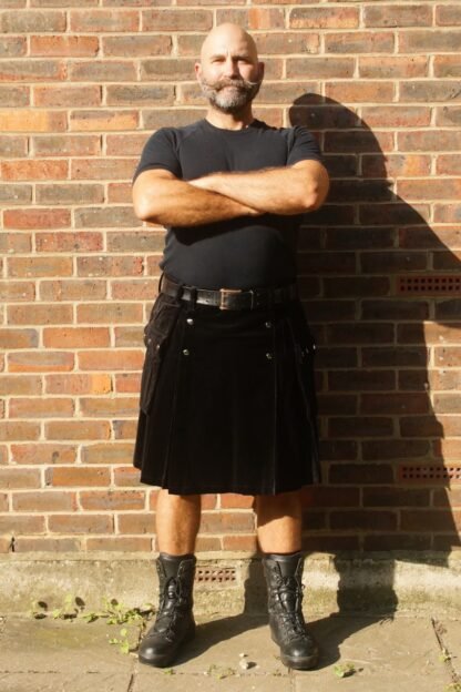 Black velvet kilt