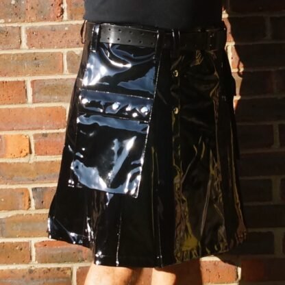 Black heavyweight PVC kilt