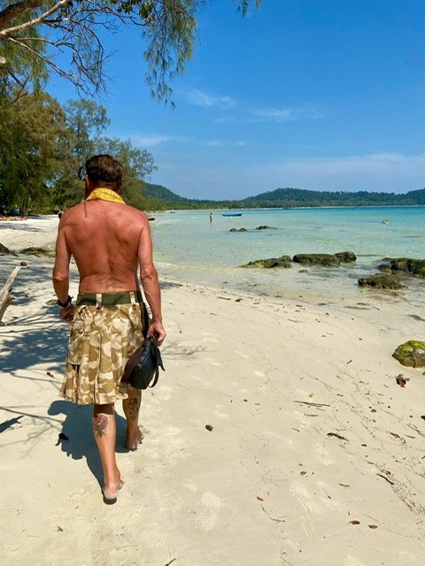 Handsome man on beach